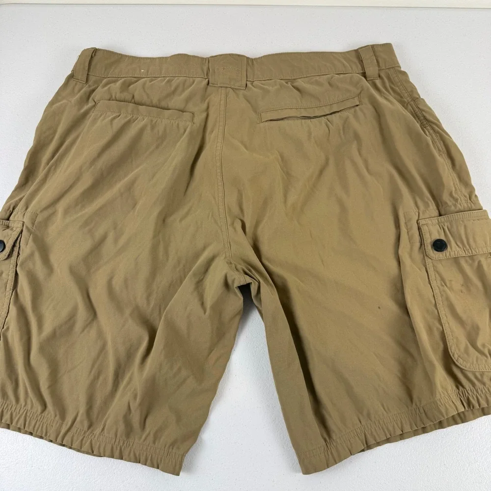 Orvis Mens Tan Cargo Shorts Size 38 Performance Quick Dry Hiking Outdoor Utility